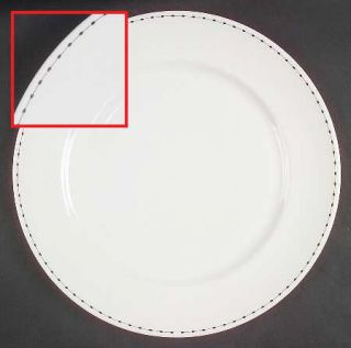 Wedgwood Pearl Strand Large Dinner Plate, Fine China Dinnerware   B Barry,Platin