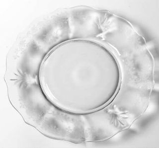 Fostoria Meadow Rose Clear Baroque Salad Plate   Stem #6016,Etch #328, Clear