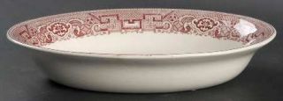 Homer Laughlin  Pink Willow 9 Oval Vegetable Bowl, Fine China Dinnerware   Pink