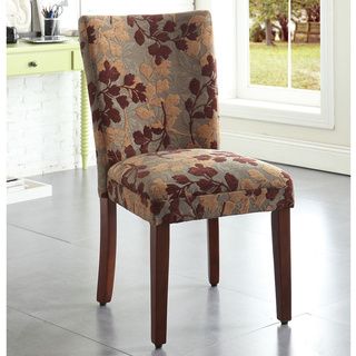 Class Parson Brown/ Tan Leaf Fabric Dining Chair (Solid wood, fabricFinish BrownUpholstery color Brown tan chenille leafUpholstery finish ChenilleSolid wood frame and legsEasy KD constructionUphlostery matches any wood table finishNo assembly is requir