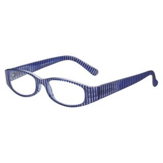 ICU Nautical Blue Striped Rectangle Reading Glasses With Case   +1.25