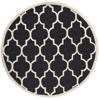 Safavieh Handmade Cambridge Moroccan Black Wool King Print Rug