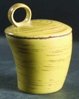 Studio Nova Samba Yellow Sugar Bowl & Lid, Fine China Dinnerware   Stoneware, Ye