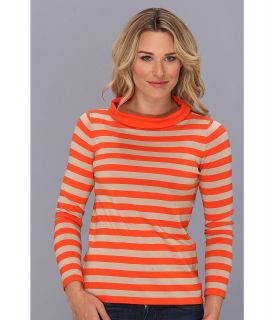 Jones New York L/S Striped P/O Womens Sweater (Orange)