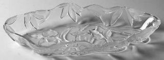 Mikasa Fantasy Flower Canape Tray   Clear,Embossed Frosted Flowers
