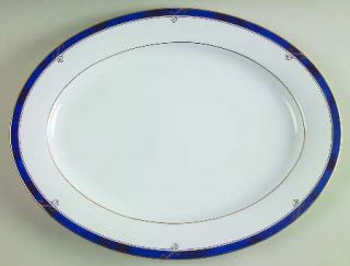 Nikko Sapphire 14 Oval Serving Platter, Fine China Dinnerware   Fine China,Blue
