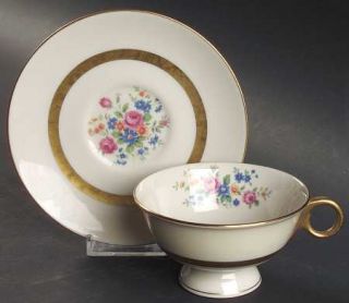 Haviland Gainsborough (New York) Footed Cup & Saucer Set, Fine China Dinnerware