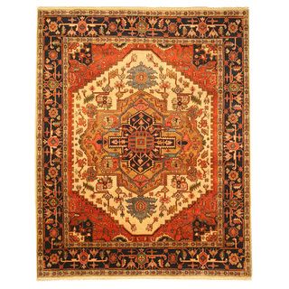 Eorc Hand Knotted Wool Ivory Serapi Rug (8 X 10)
