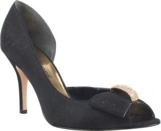 Womens J. Renee Skylar   Black Fabric Ornamented Shoes