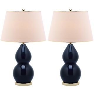 Zoey Double Gourd 1 light Navy Table Lamps (set Of 2)