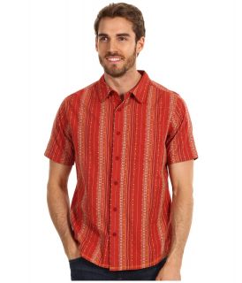 Prana Carillo Mens Short Sleeve Button Up (Red)