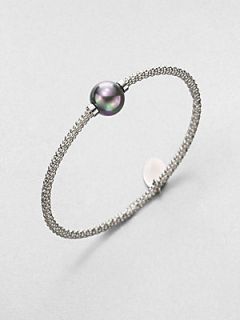 Majorica 12MM Grey Pearl Bangle Bracelet   Grey Pearl