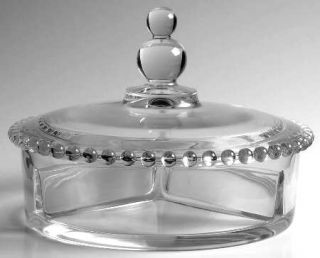 Imperial Glass Ohio Candlewick Clear (Stem #3400) 3 Part Candy Dish with Lid   C