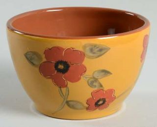 Ambiance Flowers Of Paradise Soup/Cereal Bowl, Fine China Dinnerware   Mustard B