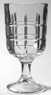 Anchor Hocking Tartan Clear Water Goblet   Clear, Vertical & Horizontal Lines