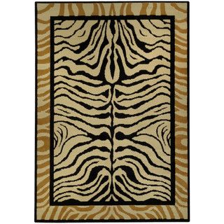 Ephesus Collection Animal Zebra Print Contemporary Area Rug (33 X 47)