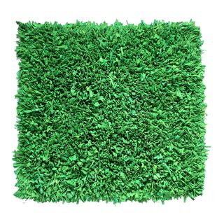 Hand knotted Jersey Green Cotton Shag Rug (2 X 3)