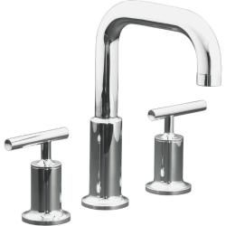 Kohler K t14428 4 cp Polished Chrome Purist Deck mount High flow Bath Faucet Trim With Cross Handles, Valve Not Included