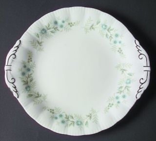 Paragon Debutante Handled Cake Plate, Fine China Dinnerware   Blue Flowers,Green