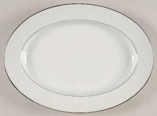 Sone Moderne 12 Oval Serving Platter, Fine China Dinnerware   White Flower/Oval