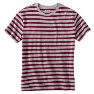 Merona Mens Short Sleeve Ultimate Tee   Red/Gray Stripe XXL