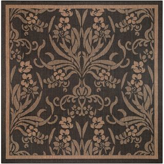 Recife Garden Cottage Black/ Cocoa Rug (76 X 76) (BlackSecondary colors CocoaPattern FloralTip We recommend the use of a non skid pad to keep the rug in place on smooth surfaces.All rug sizes are approximate. Due to the difference of monitor colors, so