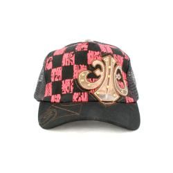 Faddism Unisex Black Red Square Design Baseball Cap (BlackStyle Baseball capMaterial 80 percent cotton/ 20 percent polyesterSize One size fits allSquare print pattern with goldtone studded accent One size fits allSquare print pattern with goldtone stud