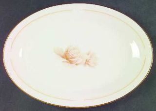 Noritake Devotion 12 Oval Serving Platter, Fine China Dinnerware   Taupe Roses,