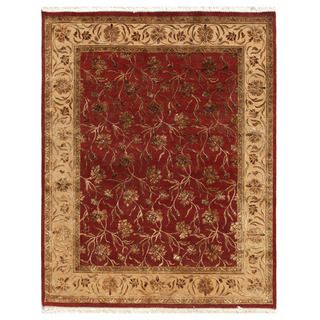 Hand knotted Beige/ Brown Wool Rug (8x10)