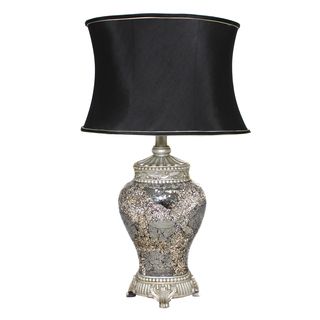 Casa Cortes Architectural Hand crafted Silver Mosaic Table Lamp