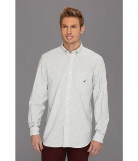 Nautica Fine Stripe Oxford L/S Shirt Mens Clothing (White)