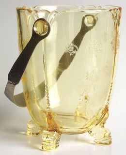 Heisey Chintz Yellow (Stem #3389) Ice Bucket with Detachable Handle   Stem #3389