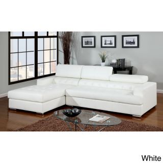 Furniture Of America Anderson Contemporary 2 piece Sectional With Adjustable Headrest (Bonded leather match, pneumatic gas liftFinish Red, white, blackContemporary and versatile to any traditional or modern style d??corAdjustable headrest designed to fit