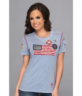 Double D Ranchwear Honor Guard Tee S/S Womens Short Sleeve Pullover (Gray)