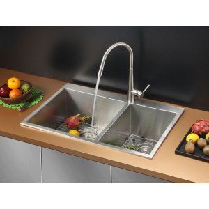Ruvati RVC2403 Combo Stainless Steel Kitchen Sink and Stainless Steel Set
