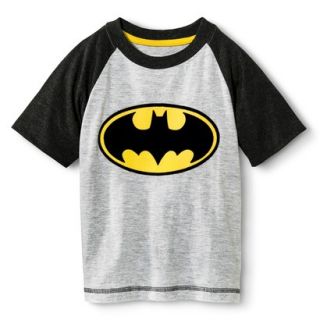 Batman Infant Toddler Boys Raglan Short Sleeve Tee   Gray 5T
