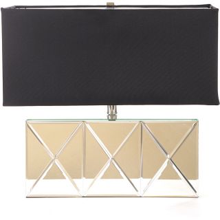 Geometric Reflections Contemporary Silver Mirror Table Lamp