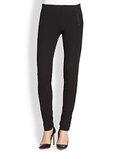 Theory Redell Stretch Cotton Straight Leg Pants   Black