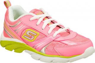 Girls Skechers Blingers Star Sprintz   Pink/Green Training Shoes