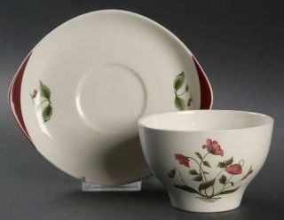 Wedgwood Mayfield Ruby Footed Cream Soup Bowl & Saucer Set, Fine China Dinnerwar