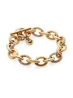 Michael Kors Skorpios Braided Link Toggle Bracelet   Gold