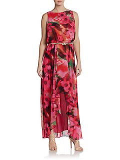 Sleeveless Floral Print Maxi Dress  