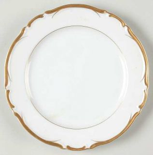 Seyei Triumph Salad Plate, Fine China Dinnerware   White Background W/ Gold Acce