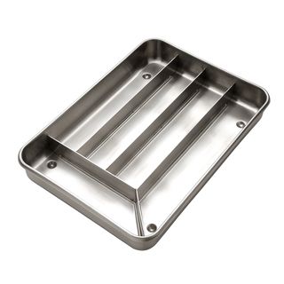 Miu Brushed Stainless Steel Cutlery Tray (Made of 18/10 stainless steel Quantity One (1)Dimensions 2 inches high x 9.75 inches wide x 13.75 inches longFive (5) compartments to organize flatware and serving pieces Care instructions Dishwasher safe)
