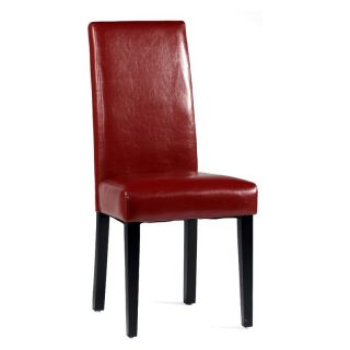 Chintaly Parson Straight Back Side Dining Chair   Red   Set of 2   CTY380 1