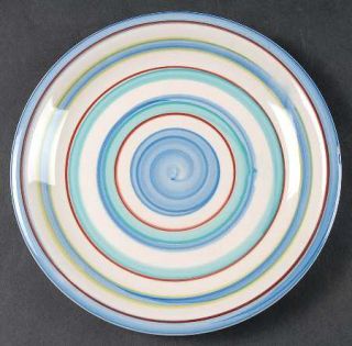 Gibson Designs Sarita Rainbow Salad/Dessert Plate, Fine China Dinnerware   Blue,