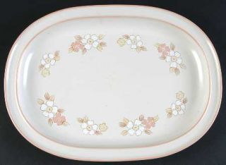 Hearthside Fleur De Bois Peach 12 Oval Serving Platter, Fine China Dinnerware  