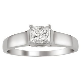 3/8 CT.T.W. Diamond Certified Solitaire Ring in 14K White Gold   Size 6