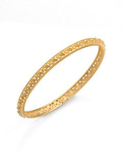 Studded Cutout Bangle Bracelet   Gold