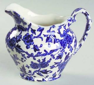 Burgess & Leigh Arden Blue Creamer, Fine China Dinnerware   All Over Blue Floral